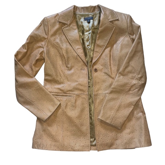 Classiques Entier Jackets & Blazers - Vintage Classiques Entier 100% Leather Tan Jacket Blazer Women’s size 6